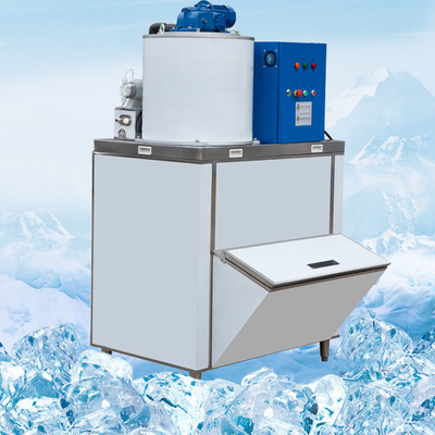 300kg/24h maszyna do płatków lodu z wodą morską komercyjna maszyna do mrożonego śniegu ze stali nierdzewnej