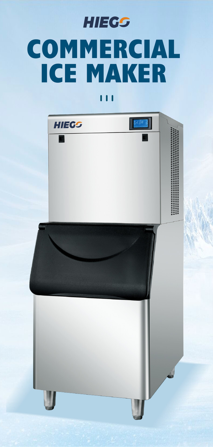 Automatyczna maszyna do lodu 22 mm Przenośna kostkarka do lodu 300 kg R404a 0