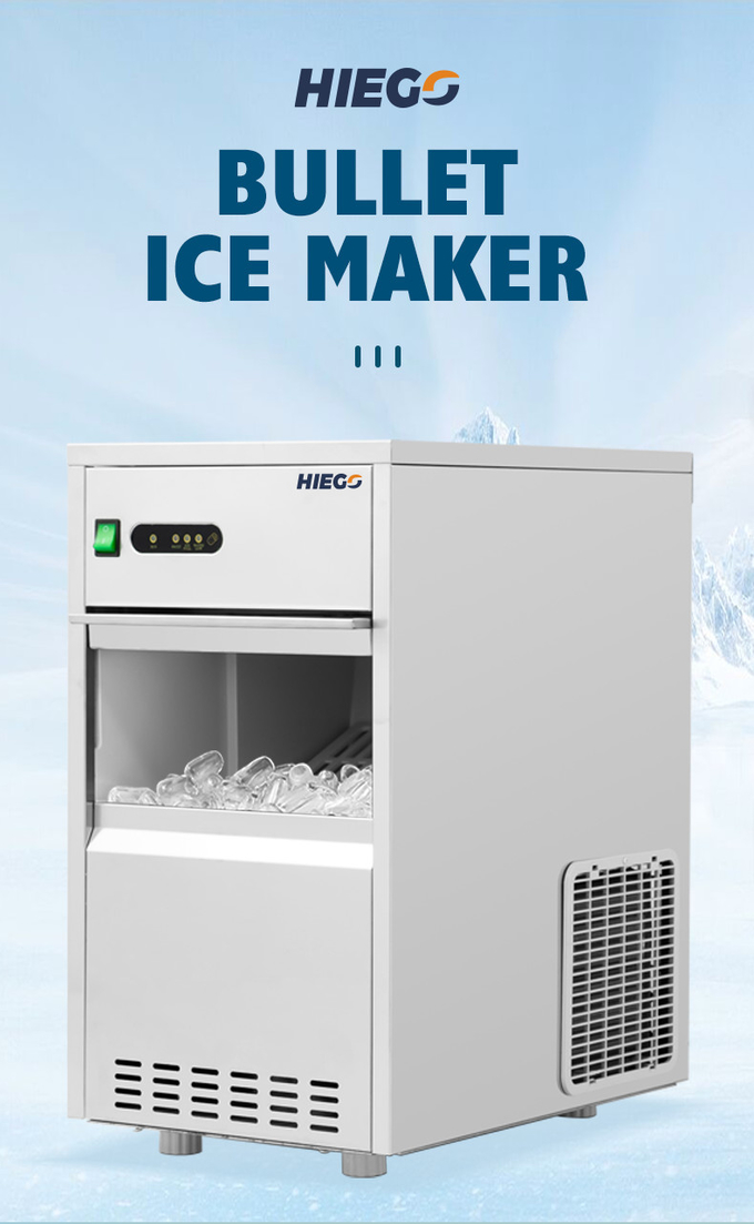 Commercial Counter Nugget Ice Machine 50kg Bullet Ice Making Machine Chłodzenie powietrzem 0