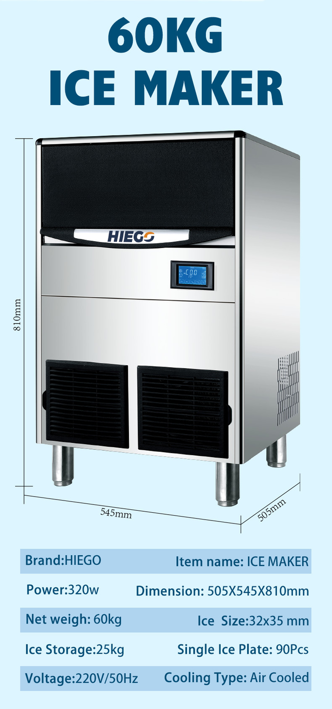 100KG / 24Hr Crescent Ice Machine R404 45kg Clear Ice Making Machine do zastosowań komercyjnych 10