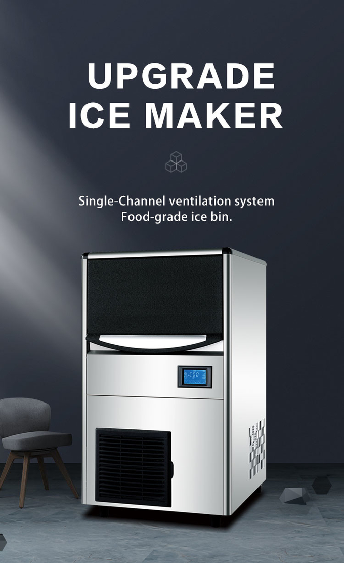 Komercyjna maszyna do lodu o pojemności 150 funtów do baru hotelowego Sklep 60 kg Automatyczna kostkarka do lodu 0