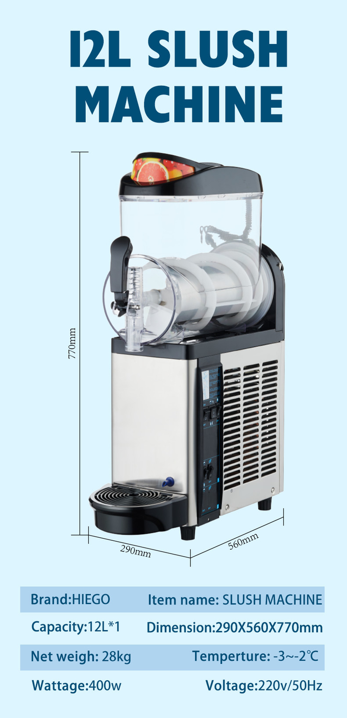 12-litrowa komercyjna maszyna do produkcji mrożonych napojów Ice Slushie Making Machine 7
