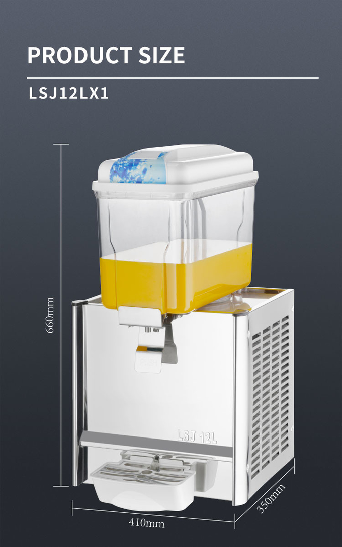 Mini komercyjna maszyna dozująca sok Ekstraktor 12l Podwójny zbiornik Mieszany napój Zimny ​​napój 6