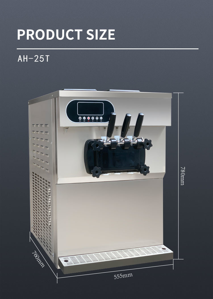25-28l Przemysłowy sprzęt do lodów 3 smaki Komercyjna maszyna do serwowania miękkich napojów 9