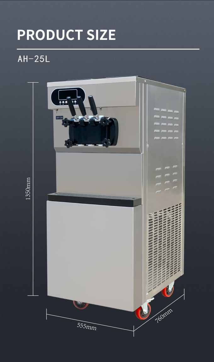 36-litrowa komercyjna maszyna do lodów miękkich 3 smakowe urządzenie do lodów w rożkach 9