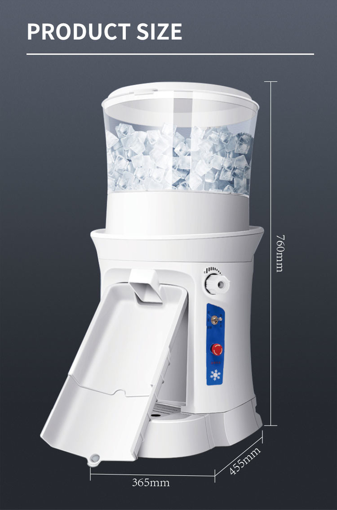 Regulowana komercyjna golarka do lodu na pulpicie Śnieżna maszyna stożkowa 320 obr./min Kruszarka do lodu Maszyna elektryczna 0