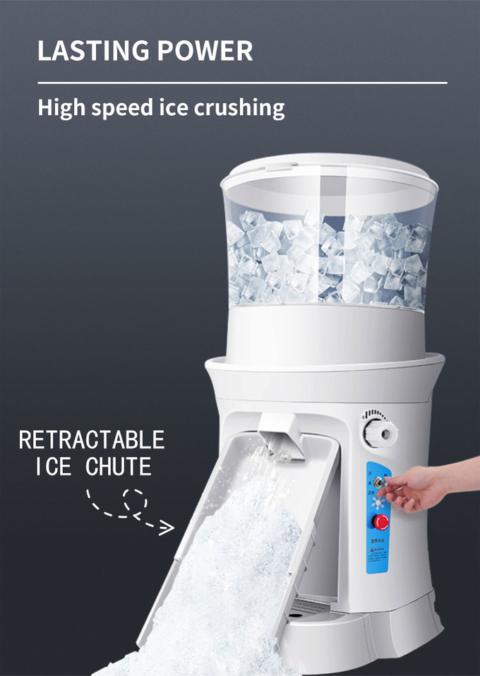 Regulowana komercyjna golarka do lodu na pulpicie Śnieżna maszyna stożkowa 320 obr./min Kruszarka do lodu Maszyna elektryczna 2