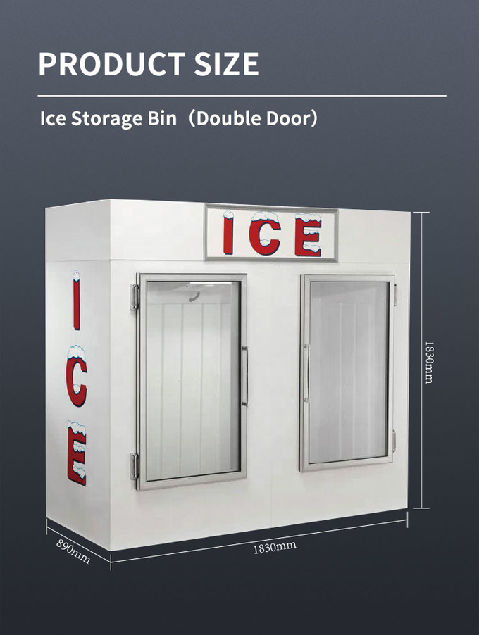 R404a Outdoor Ice Merchandiser Display Chłodzony powietrzem dystrybutor lodów 0