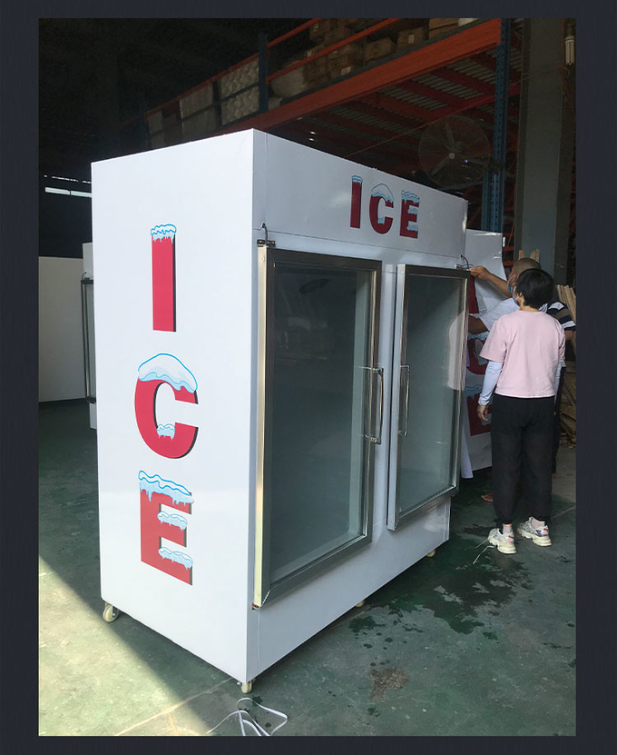 R404a Outdoor Ice Merchandiser Display Chłodzony powietrzem dystrybutor lodów 6