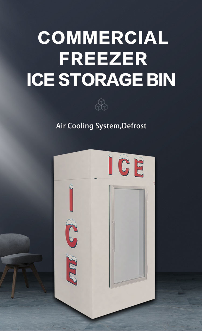 Chłodzenie powietrzem Szklane drzwi Ice Merchandiser Witryna do lodów ze stali nierdzewnej 850 l 0