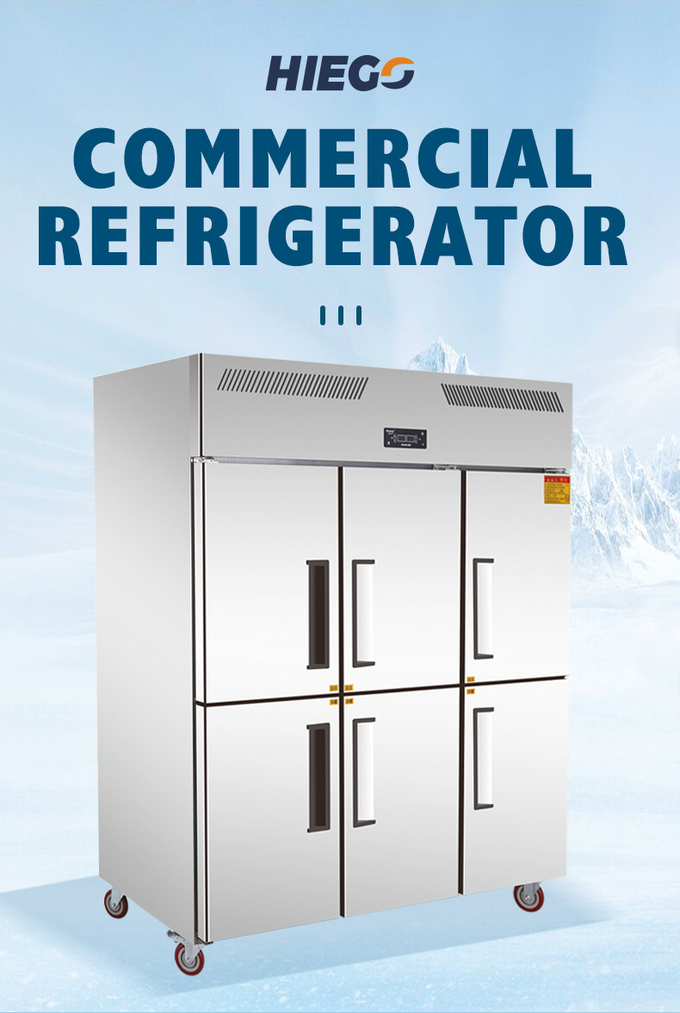 6-drzwiowa pionowa lodówka ze stali nierdzewnej R134a 1600L z bezpośrednim chłodzeniem 0