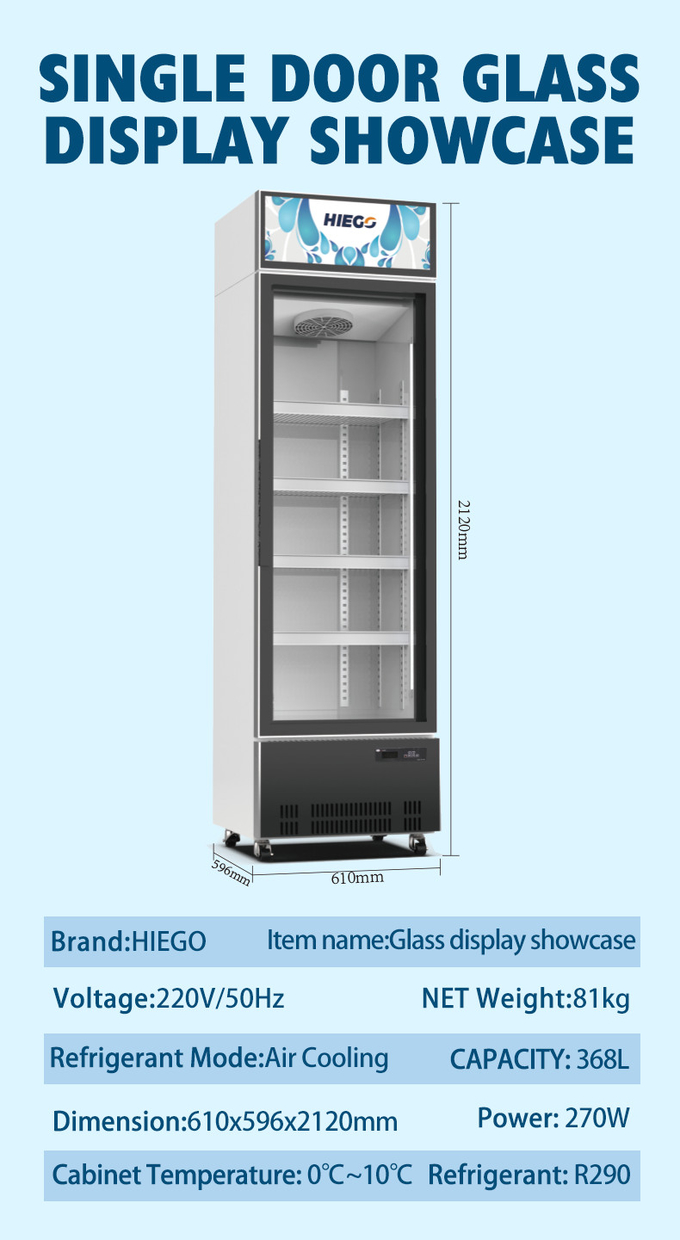 Agregat chłodniczy z potrójnymi szklanymi drzwiami Reach In Freezer 1600L Chłodzenie wentylatorem 8